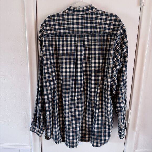 Men's Abercrombie & Fitch 100% Cotton Size L Blue/Green/Cream EUC Button Down - Picture 4 of 6